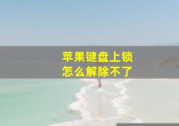 苹果键盘上锁怎么解除不了