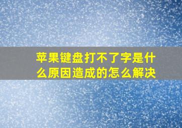 苹果键盘打不了字是什么原因造成的怎么解决