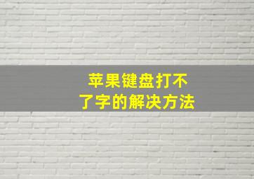 苹果键盘打不了字的解决方法