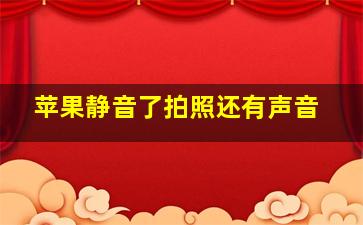 苹果静音了拍照还有声音