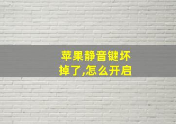 苹果静音键坏掉了,怎么开启