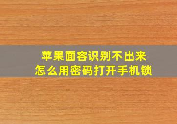 苹果面容识别不出来怎么用密码打开手机锁