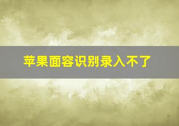 苹果面容识别录入不了