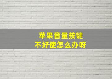 苹果音量按键不好使怎么办呀