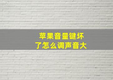 苹果音量键坏了怎么调声音大