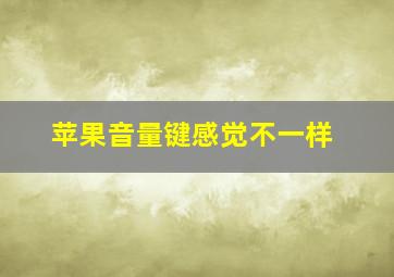 苹果音量键感觉不一样