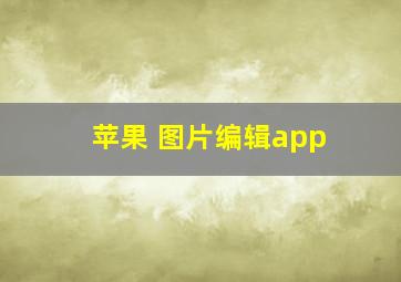 苹果 图片编辑app