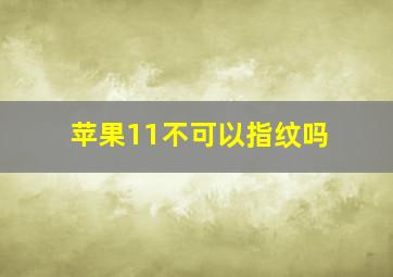 苹果11不可以指纹吗