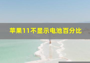 苹果11不显示电池百分比