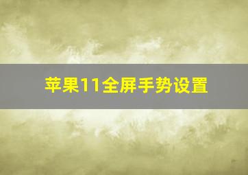 苹果11全屏手势设置