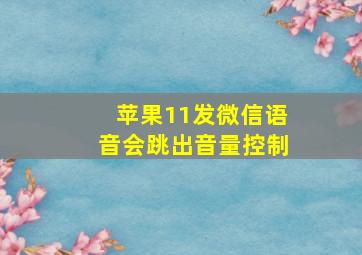 苹果11发微信语音会跳出音量控制