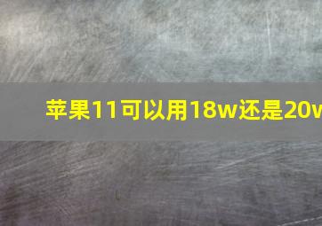 苹果11可以用18w还是20w