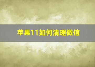 苹果11如何清理微信