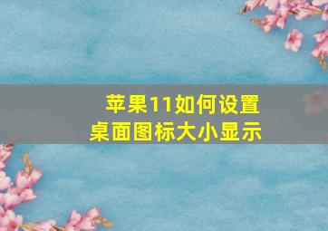 苹果11如何设置桌面图标大小显示