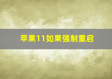 苹果11如果强制重启