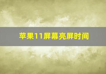 苹果11屏幕亮屏时间