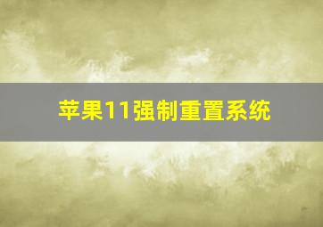 苹果11强制重置系统