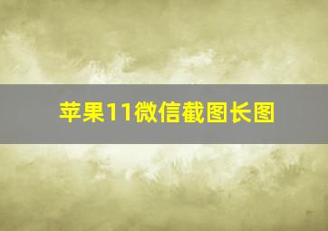 苹果11微信截图长图