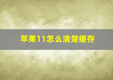 苹果11怎么清楚缓存