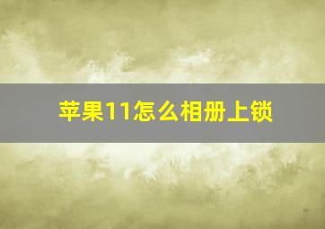 苹果11怎么相册上锁