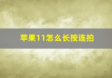 苹果11怎么长按连拍