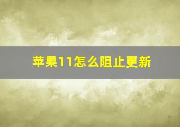 苹果11怎么阻止更新