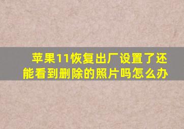 苹果11恢复出厂设置了还能看到删除的照片吗怎么办