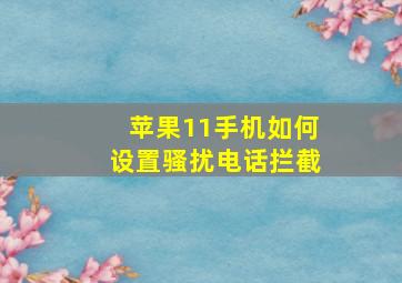 苹果11手机如何设置骚扰电话拦截