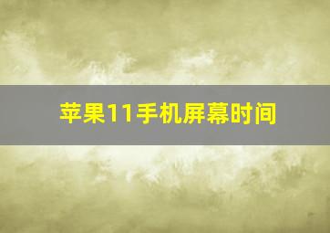 苹果11手机屏幕时间