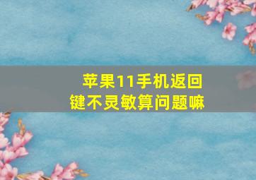 苹果11手机返回键不灵敏算问题嘛