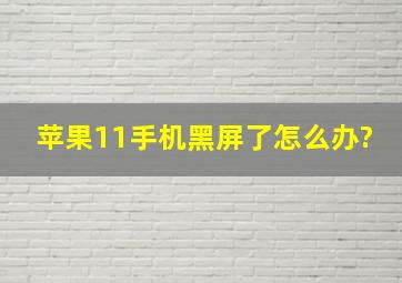 苹果11手机黑屏了怎么办?