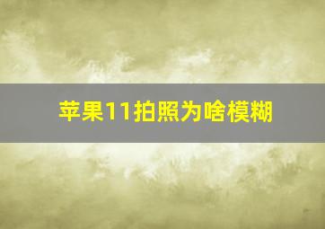 苹果11拍照为啥模糊