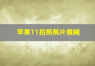 苹果11拍照照片模糊