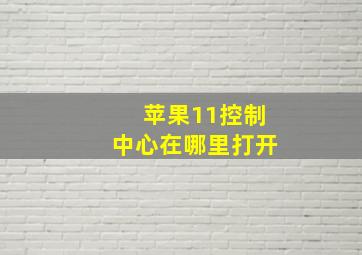 苹果11控制中心在哪里打开