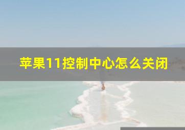 苹果11控制中心怎么关闭