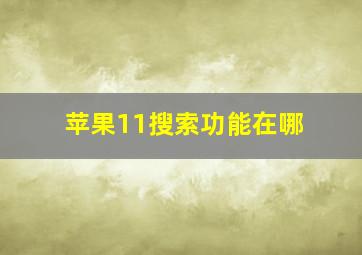 苹果11搜索功能在哪