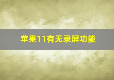 苹果11有无录屏功能