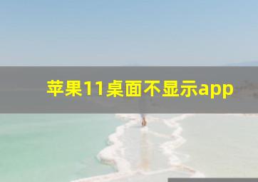 苹果11桌面不显示app