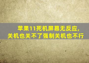 苹果11死机屏幕无反应,关机也关不了强制关机也不行