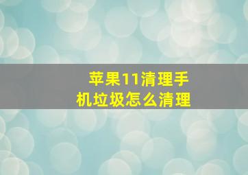 苹果11清理手机垃圾怎么清理