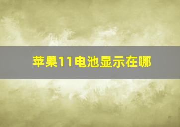 苹果11电池显示在哪