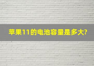 苹果11的电池容量是多大?