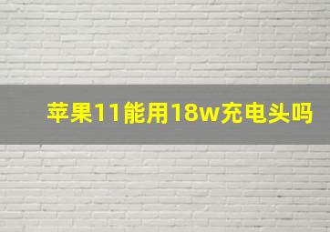 苹果11能用18w充电头吗