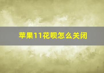 苹果11花呗怎么关闭