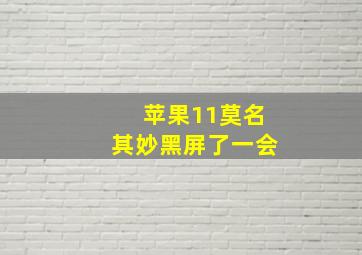 苹果11莫名其妙黑屏了一会