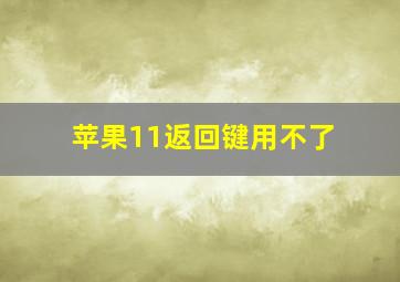 苹果11返回键用不了