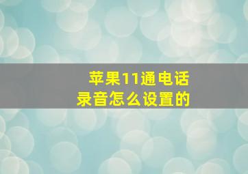 苹果11通电话录音怎么设置的