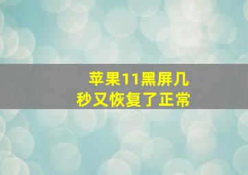 苹果11黑屏几秒又恢复了正常