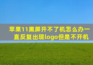 苹果11黑屏开不了机怎么办一直反复出现logo但是不开机