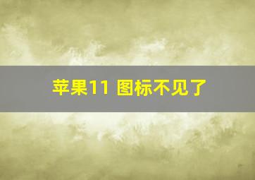 苹果11 图标不见了